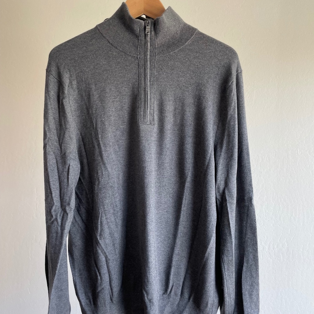 Men's Banana Republic Stretch Cotton Quarter-zip Sweater, Size L